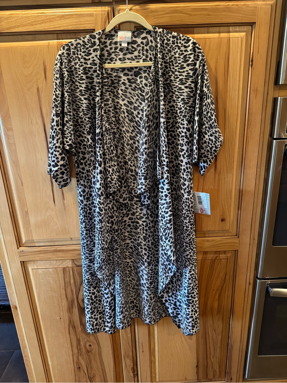 LuLaRoe Black and White Leopard Print Duster